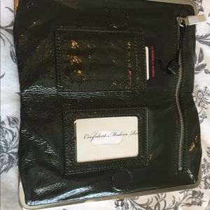Hobo International dark green wallet w/lining NWT